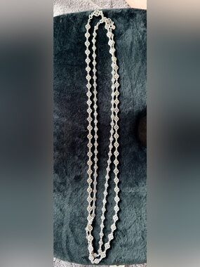 Stella & Dot Silver Filigree Link Long Necklace